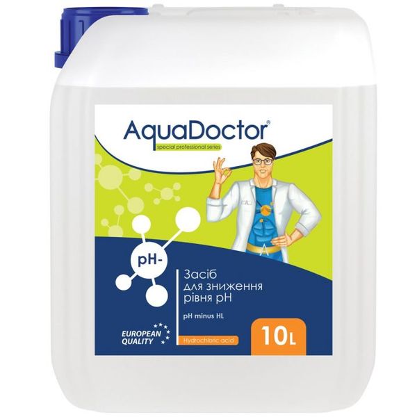 Рідкий засіб для зниження pH AquaDoctor pH Minus HL (Соляна 14%) 10л 25649 фото