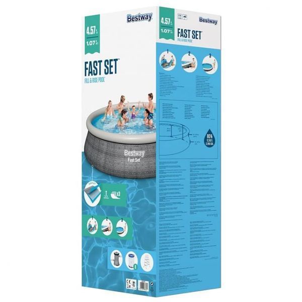 Надувной бассейн Bestway 57372 (457х107, карт. фильтр, лестница) 22714 фото