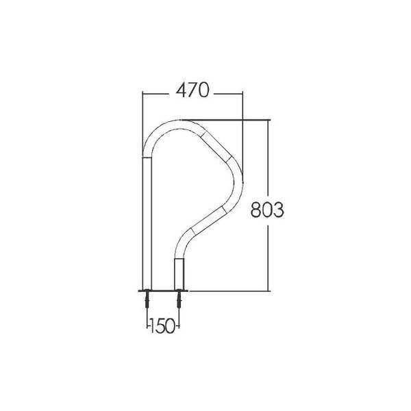 Поручень ARB-F (AISI-316) верх.часть лестницы к-т из 2шт - анкера 7203 фото