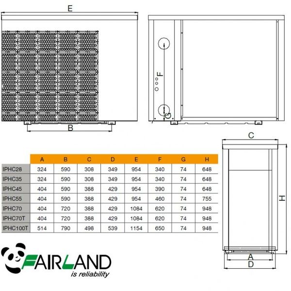 Тепловий насос Fairland IPHCR 55 інвертор (50-95 м3, тепло/холод, 20.5 кВт, -7С, WiFi) 16795 фото