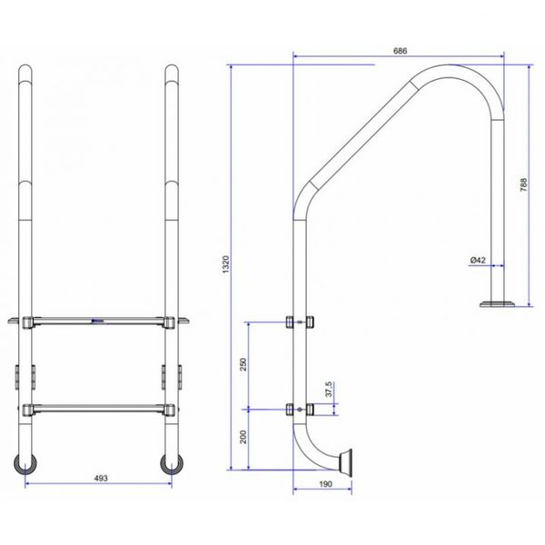 Лестница NSL215-SR -STANDARD 2 ст 12406 фото